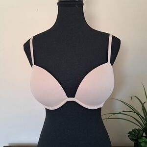 PINK Victoria's Secret Bra 34C Wear Everywhere Super Push Up Nude Beige Neutral